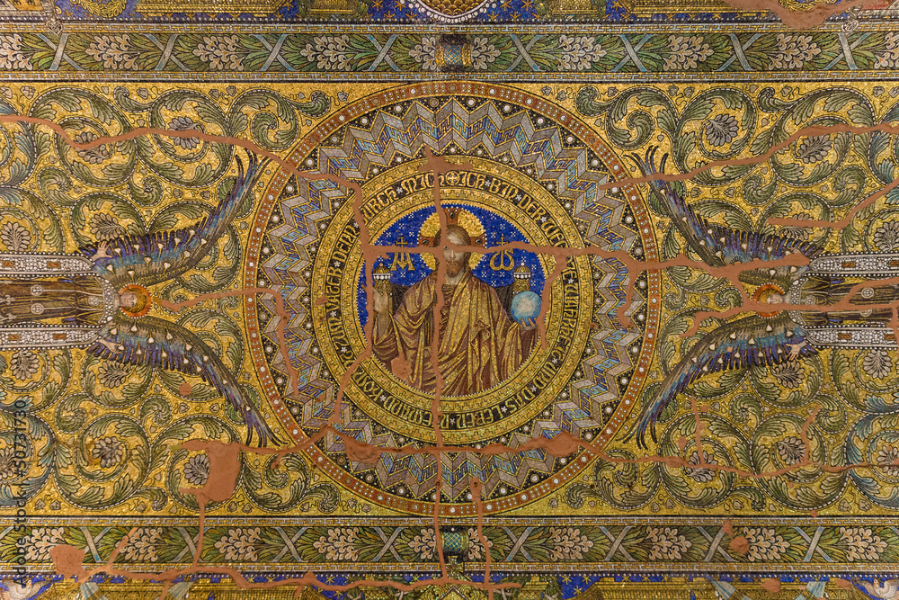 Ceiling mosaic. Kaiser Wilhelm Memorial Church. Berlin