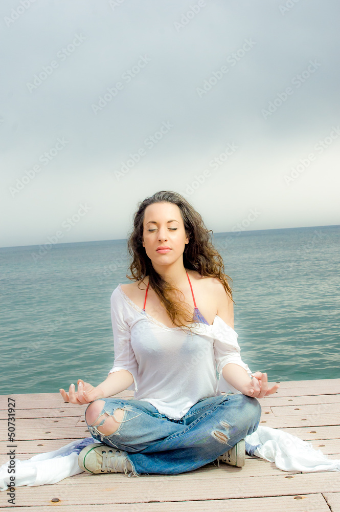 Beautiful girl in meditation