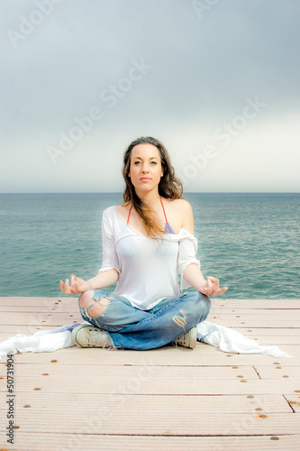 Beautiful girl in meditation