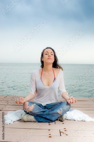 Beautiful girl in meditation