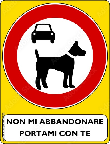 CARTELLO DIVIETO ABBANDONO ANIMALI