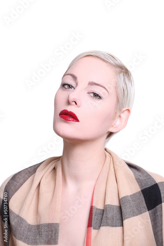 Bild auf Leinwand portrait mit schal