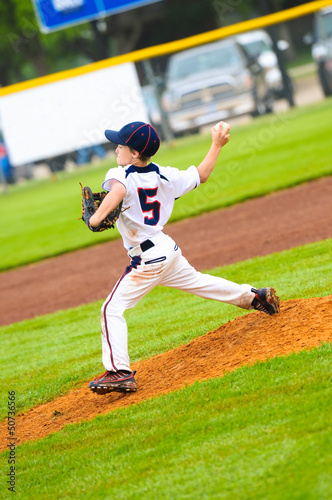 Young baseball pitcher