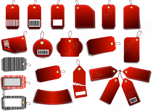 Set of price red tags