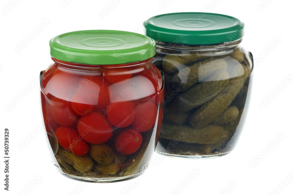 Pickled cucumbers and tomatoes Pickled cucumbers and tomatoes