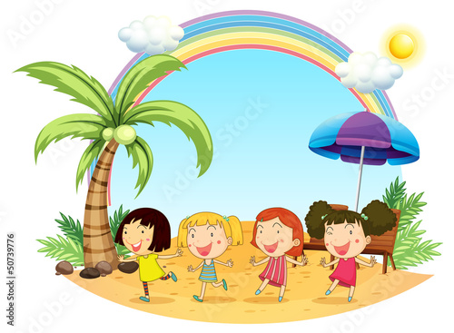 Young women at the beach