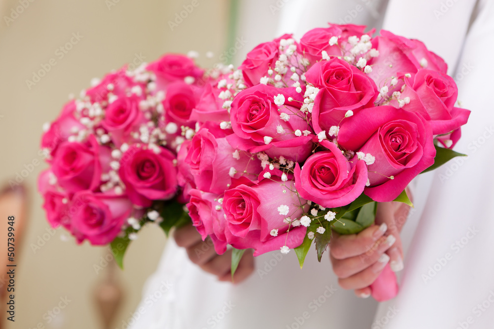 Obraz premium A beautiful bridal bouquet at a wedding party