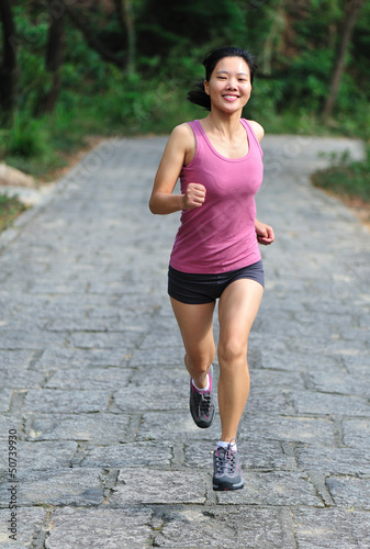 young asian woman runner