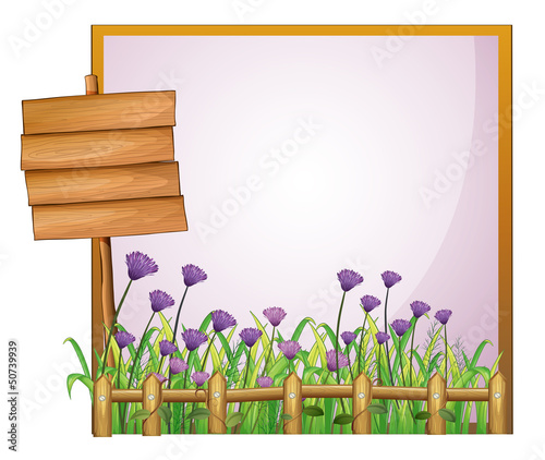 A frame with flowers and the empty board
