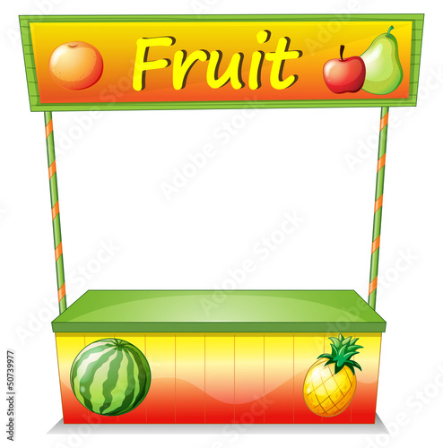 A wooden fruit cart
