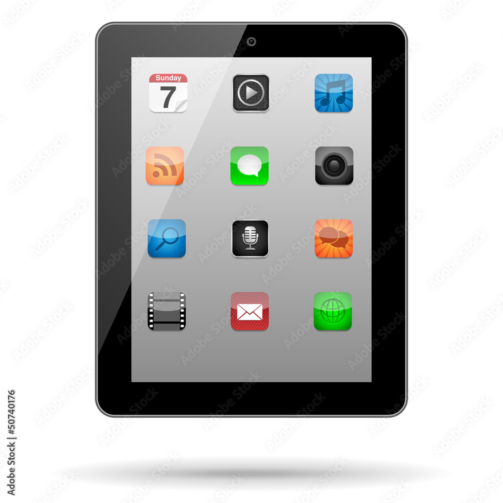 Vector Tablet with App Icons Vector Tablet with App Icons