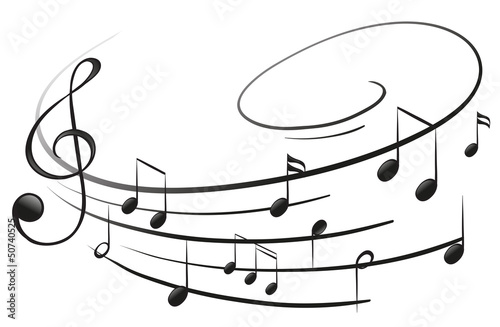 Vászonkép The musical notes with the G-clef