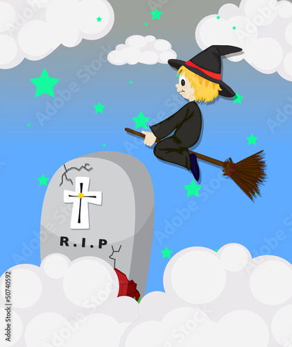 A witch at the cemetery