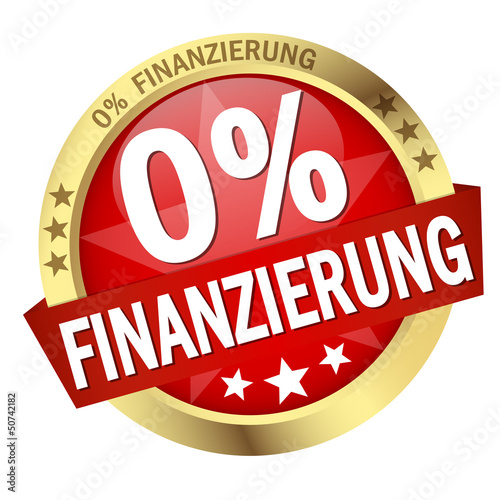 Button mit Banner " 0% FINANZIERUNG "