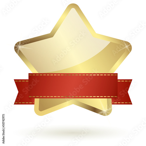 goldener Stern mit rotem Banner