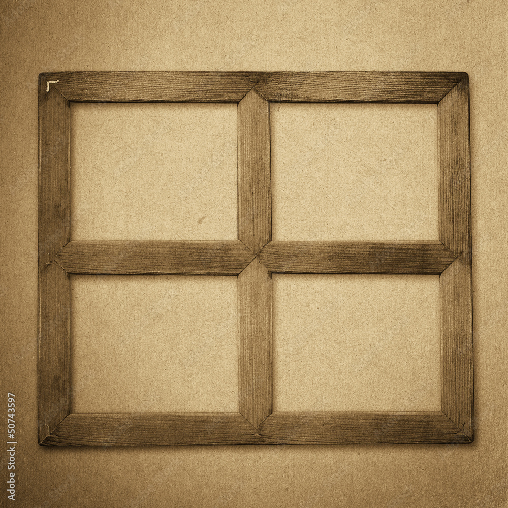 Fototapeta premium grunge wood frame background, vintage paper texture
