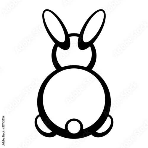 symbol osterhase sitzend von hinten I