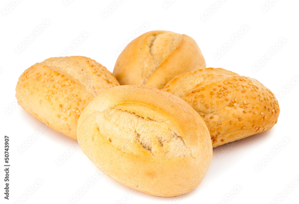 French bread rolls isolated