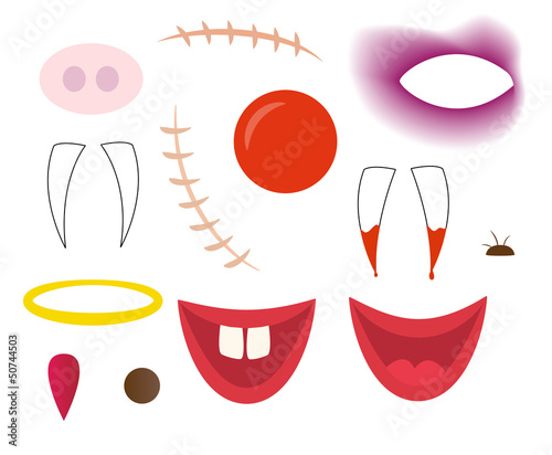 Cartoon facial elements