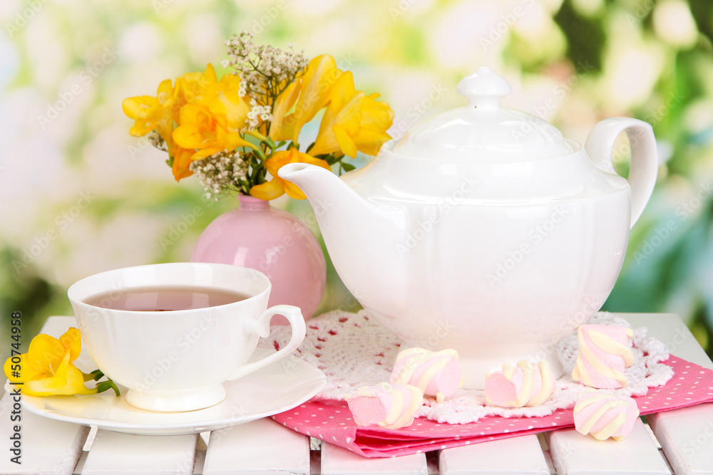 Beautiful set with tea Beautiful set with tea