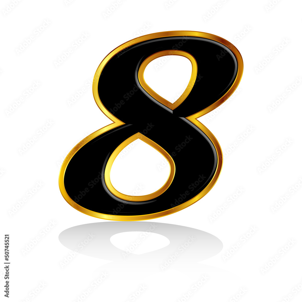 8 数字 黒 金 8 数字 黒 金