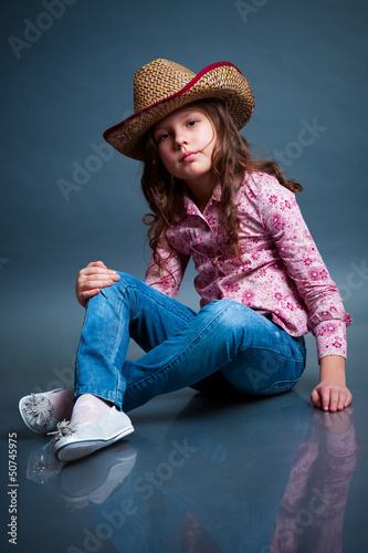 Funny little cowgirl