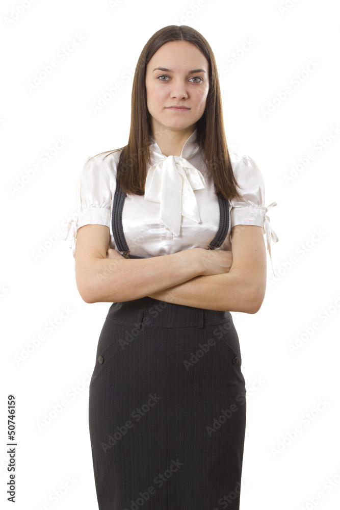 Business lady in black and white suit Business lady in black and white suit