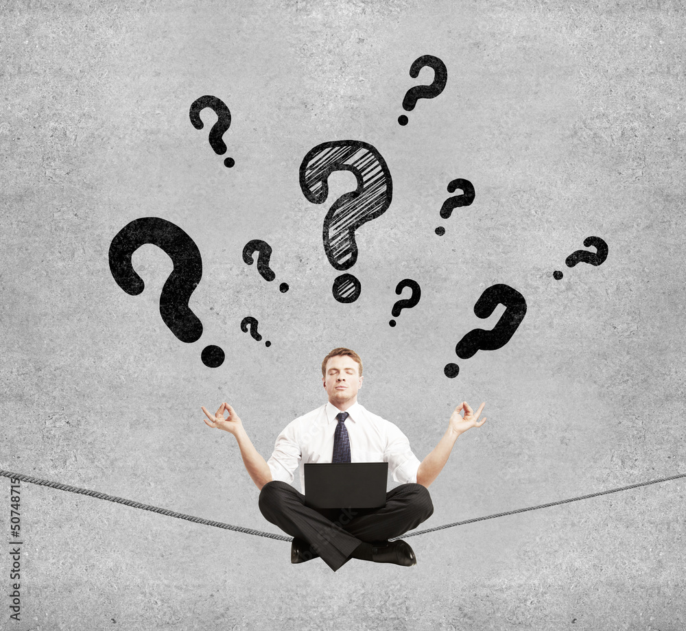 businessman  and question mark