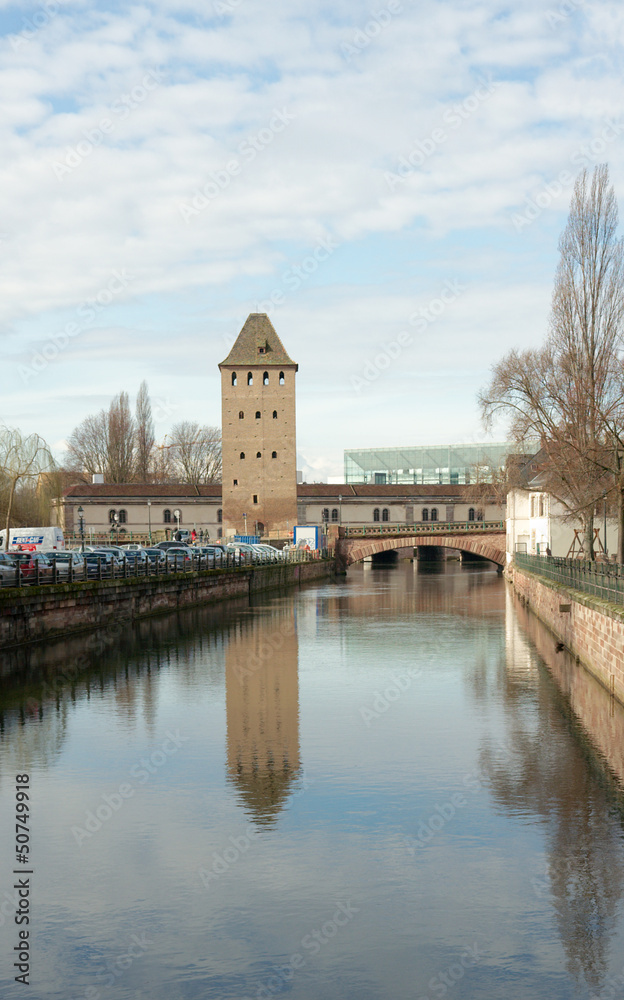 Petite-France. View to tower of the former fortifications