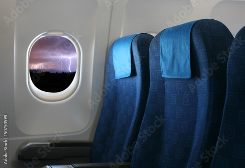 airplane seat and window