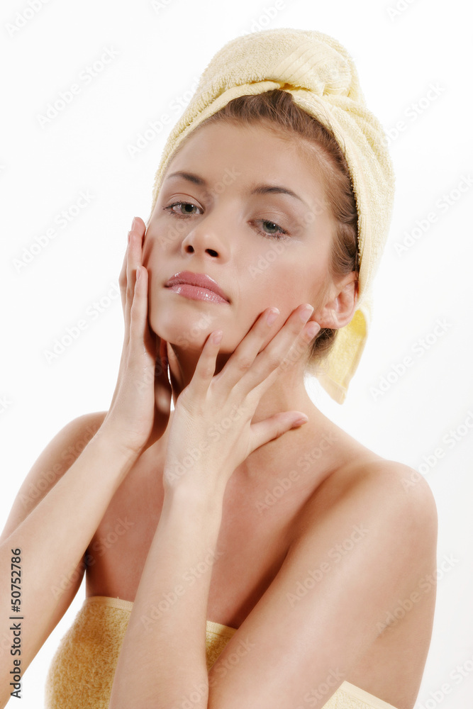 Beautiful and freshness woman with towel Beautiful and freshness woman with towel