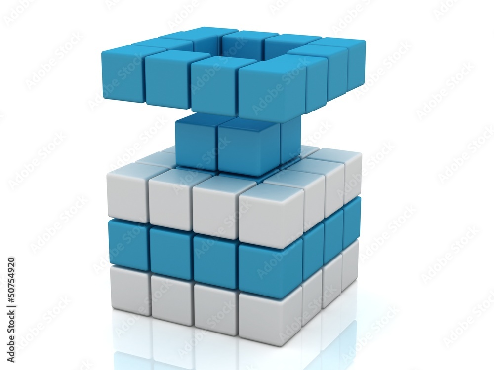 The construction of the cube of the blocks The construction of the cube of the blocks