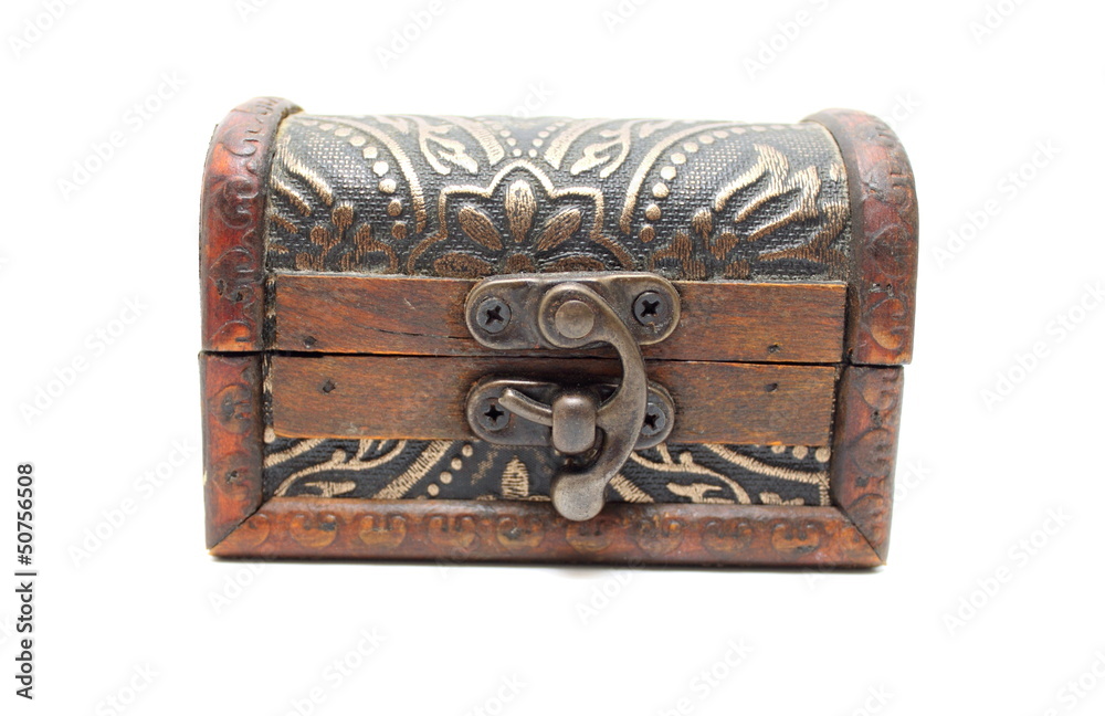 close wooden chest isolated on white background close wooden chest isolated on white background