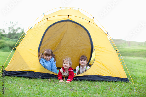 Children in tent