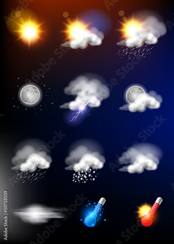Realistic Vector Weather Symbols
