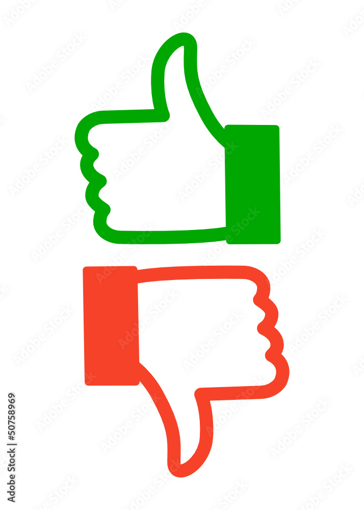 Voting Icons Daumen Hoch Runter Grün Rot