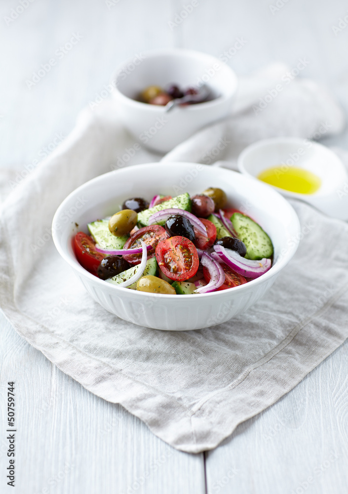 Mediterranean-style salad with marinated olives