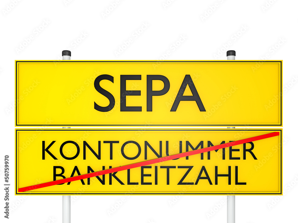 Fototapeta premium SEPA / Kontonummer, Bankleitzahl - 3D
