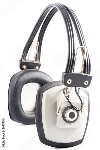 Old headphones isolated