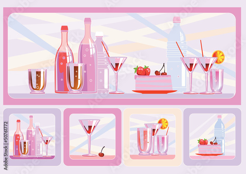 Cake and drinks