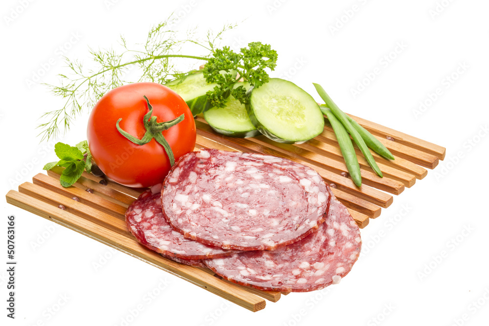 Fresh ripe salami