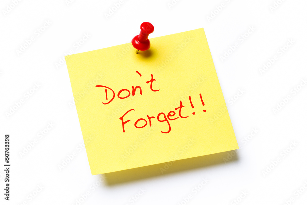 Don't Forget Note Don't Forget Note