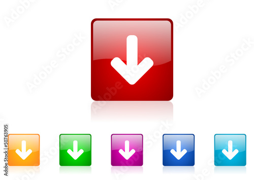 arrow down vector icon set