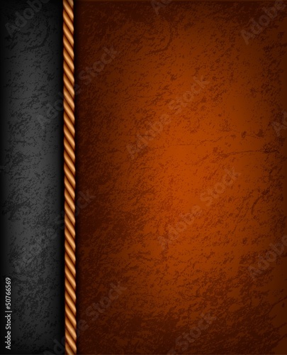 Vintage background with brown and black leather. Vector illustra