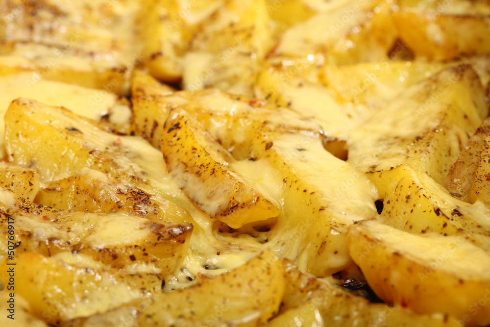 Roasted potatoes with spices and cheese Roasted potatoes with spices and cheese