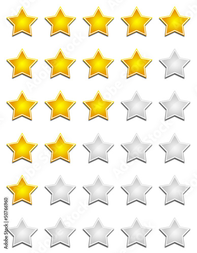 Fünf Sterne Bewertungssystem - Gold Grau