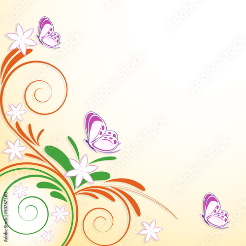 decorazione floreale farfalle