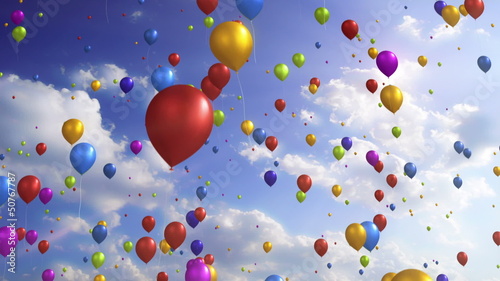 Colorful Balloons - Festive / Party Video Background Loop