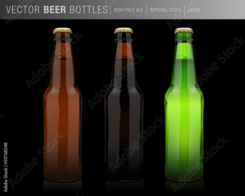 vector beer bottle - black