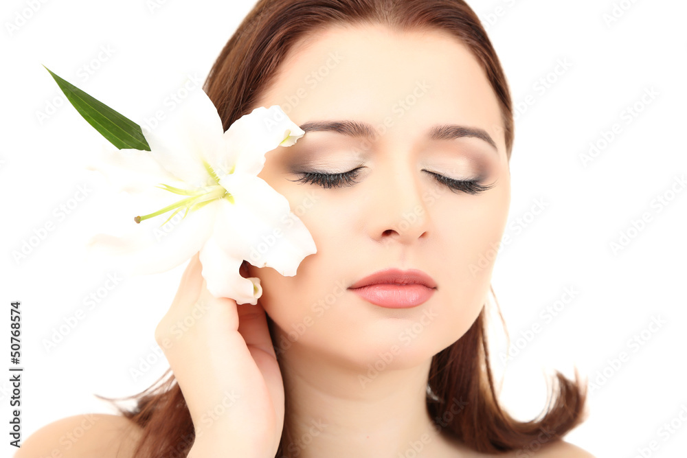 Portrait of beautiful young woman with glamour make up and Portrait of beautiful young woman with glamour make up and